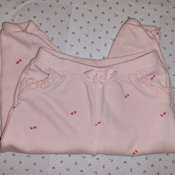 OshKosh B'gosh Other - BABY B'GOSH:  Baby Girl's Pull-On HEARTS Fleece Sweatpants /  Joggers - 24M